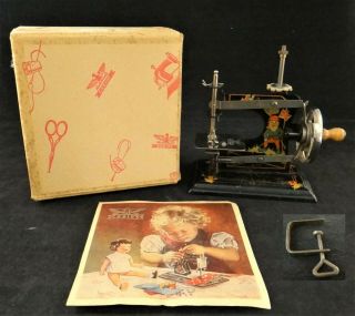 Vintage German Child Sewing Machine By Casige W/original Box.  C 1945 - 49