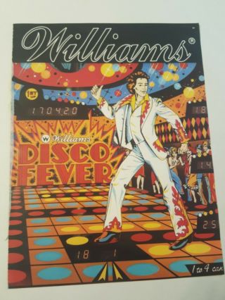 1978 Williams " Disco Fever " Vintage Pinball Machine Flyer Brochure Ad