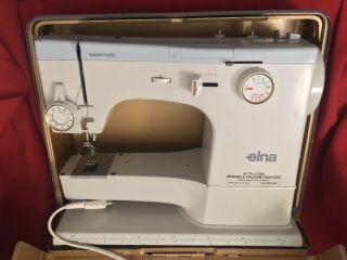 Vintage Elna Supermatic 62c Sewing Machine W/ Box & Foot Pedal