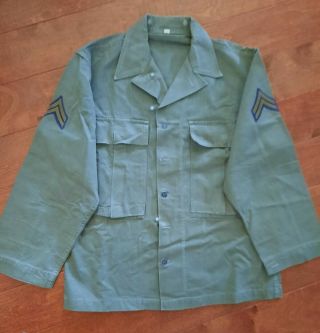 Vintage Korean War Us Army Herringbone Twill Jacket/shirt,  Trousers Button - Fly