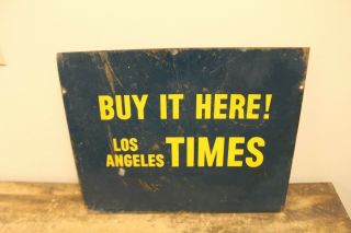 Vintage Metal Sign La Times Newspaper Los Angeles Ca California