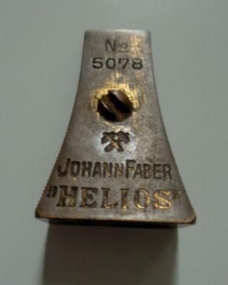 Vintage German Brass Pencil Sharpener Johann Faber Helios D.  R.  P.
