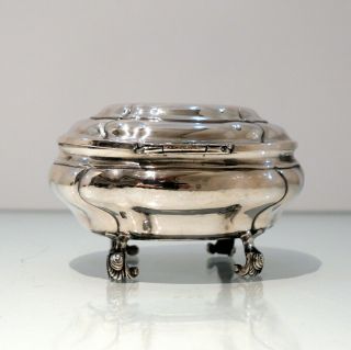 Antique Baltic Silver Oval Sugar Box Reval Circa 1750 (maker Aob?)