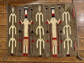 Vintage Navajo Saddle Blanket/wall Hanging.  33” X 25” Bold Handwoven Artwork