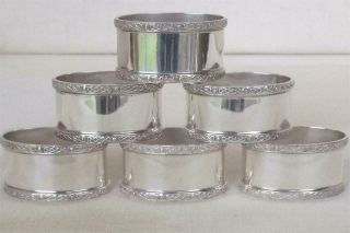 A Set Of Six Solid Sterling Silver Napkin Rings Lindisfarne Dates 1971 207gs