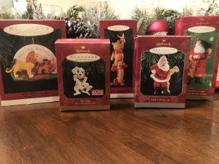 Hallmark Keepsake Ornament Lot; Lion King,  Dalmatians,  Winnie The Pooh & Santas