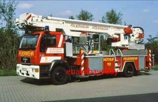 Fire Apparatus Slide,  Tm 32,  Roedermark / Germany,  1998 Man / Ziegler / Bronto