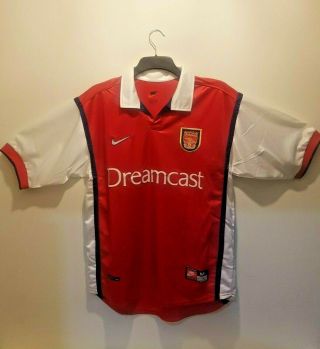 Arsenal Football Club Home Shirt 1999 - 2000 Vintage Size Medium