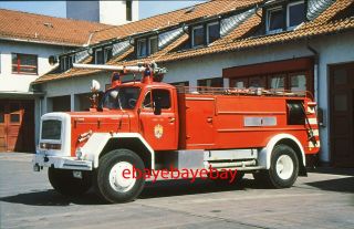 Fire Apparatus Slide,  Tanker - Pumper,  Darmstadt / Germany,  1974 Magirus 4x4