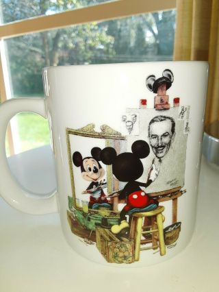 Walt Disney Coffee Mug Mickey Mouse Self Portrait Charles Boyer White Oversize