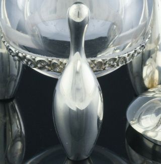 RARE 1880 GORHAM Co STERLING SILVER & GLASS BOWLING PIN BALL FIGURAL INKWELL 6