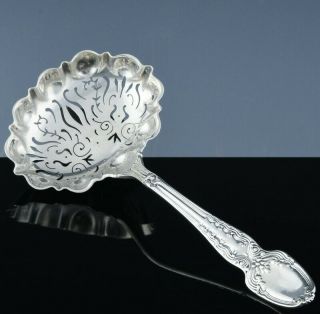 C1890 Tiffany & Co Broom Corn Sterling Silver Sugar Sifter Berry Serving Spoon