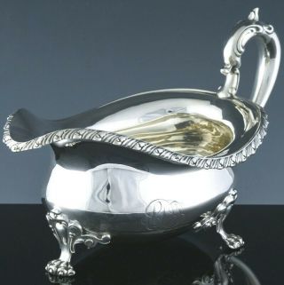 Quality Largec1890 Bailey Banks & Biddle Sterling Silver Footed Sauce Gravy Boat