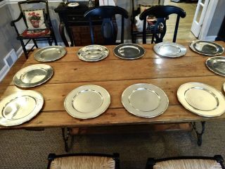 12 Vintage Gorham Y440 11 " Heavily Silverplated Dinner Plates,  D Monogram