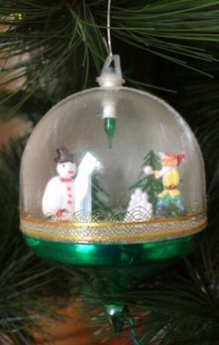 Vintage Montgomery Ward Christmas Lights,  Domed With Scene Inside.  Set Of 10.