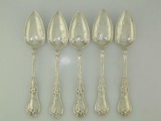5 Sterling Whiting Fruit / Orange Spoons Violet 1905