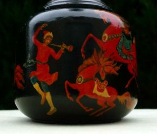 Ancienne Carafe Laque Russe Palekh Paleh ? Vintage Russian Lacquer Hand Painted