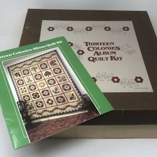 Vintage " Thirteen Colonies Album " Quilt Kit By Franklin 4253 Patterns Box