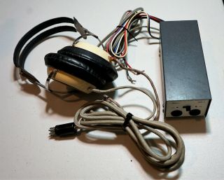 Stax Model Sr - 3 W/ Srd - 5 Adaptor.  Vintage Electrostatic Headphones