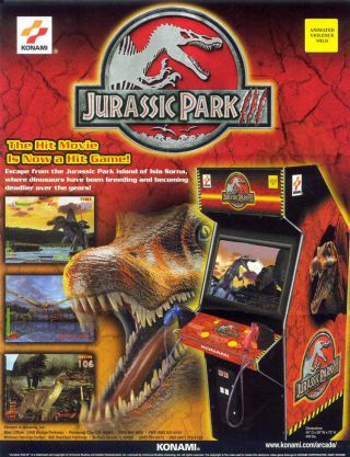 Jurassic Park Iii Arcade Flyer 2001 Video Game Promo Art Jp 3 Konami