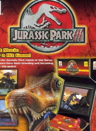 JURASSIC PARK III Arcade FLYER 2001 Video Game Promo Art JP 3 Konami 3