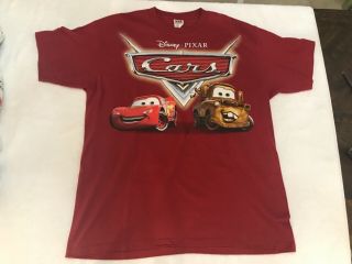 Vintage Disney Pixar Cars Movie Promo Shirt Size Xl Mater Lightning Mcqueen