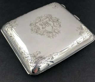 Very good quality sterling silver cigarette case Birmingham 1926 2