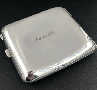 Very good quality sterling silver cigarette case Birmingham 1926 3