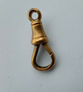Rare Antique Solid 18ct Gold Dog Clip 2.  0g - For A Gold Pocket Watch Chain