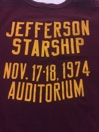 Jefferson Starship Vintage Concert T - Shirt 1974 Chicago Production Company Crew