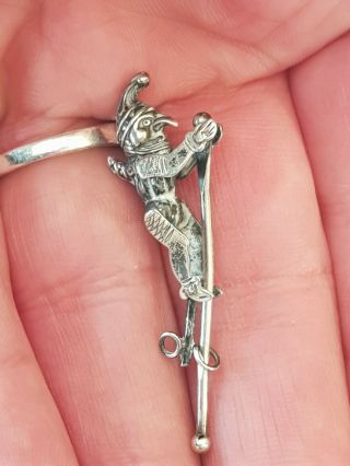 Antique/vintage - Miniature Solid Silver Punch&judy - Punch Mechanical Fob Toy