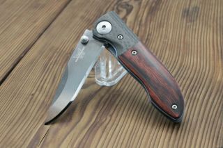 Benchmade Knives Model 690 Elishewitz Linerlock Carbon Fiber & Wood Scales