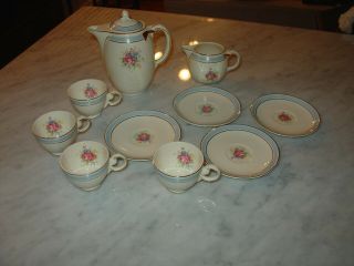 Vintage Victorian Taylor Smith Usa Demitasse Set Cup Saucers Creamer 10 Piece