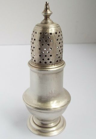 Fine Early English Antique 18th Century Georgian 1750 Solid Silver Pepper Caster