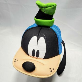 Disney Parks Authentic Goofy Ears Face Hat Baseball Cap Adult Adjustable Blue