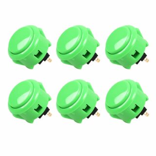 6x Sanwa Buttons Obsf - 30 Green Arcade Buttons For Arcade Joystick Games Console