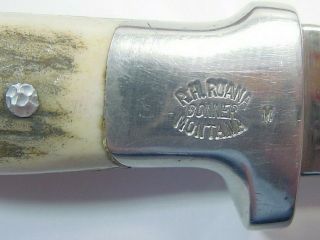Vintage R.  H.  Ruana Hunter Skinner Knife - M Stamp - Bonner - - Sheath - Very Good 2