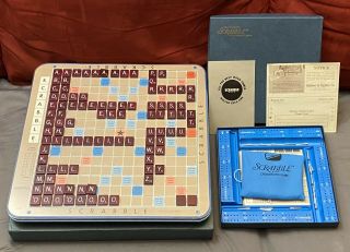 1966 Selchow & Righter Scrabble Game Deluxe Turntable Edition - Vtg Nos Open Box