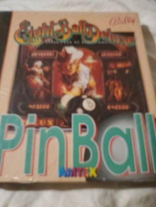 Bally Eight Ball Deluxe Pinball Game Amtex Broderbund Mac Apple Computer Vintage