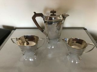 Art Deco 3 Piece Silver Plated Coffee Service (spcs 002)