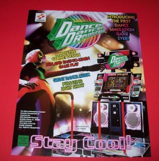 Konami Dance Dance Revolution Arcade FLYER NOS Video Game Art Print ' 98 2