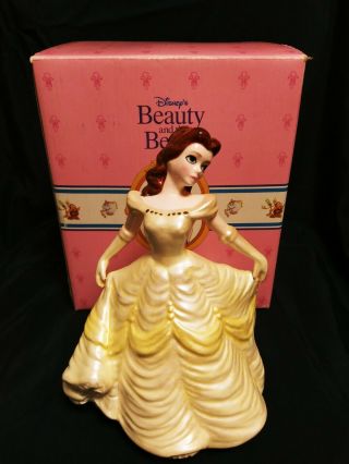 Disney Beauty And The Beast Belle Ceramic Music Box Figurine.