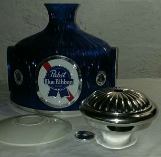 Vintage Euc Pabst Blue Ribbon Pbr Beer Hanging Light Bar Chandelier Parts