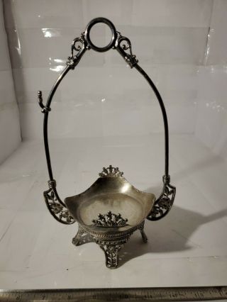 Antique Victorian Silver Plate Pickle Castor Jar Holder Frame Only