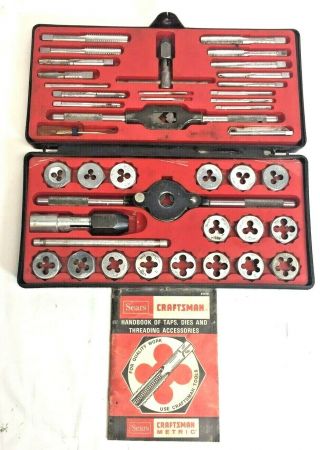Vintage Sears Craftsman Kromedge 42 Piece Tap & Hexagon Die Set 9 5201 Handbook