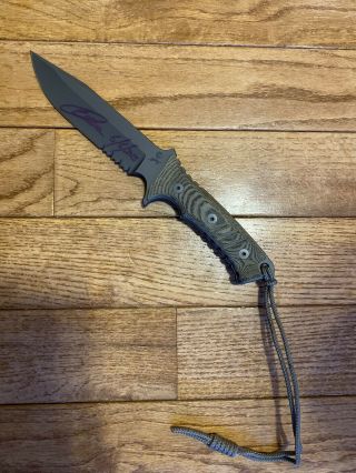 Signed Chris Reeve Knives Pacific Fixed Blade Serrated With Sheath.