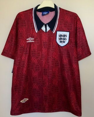 England National 1993\1995 Away Football Jersey Camiseta Soccer Shirt Vintage