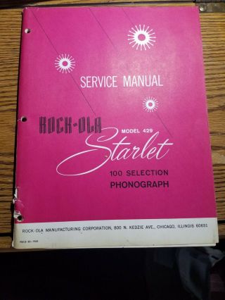 Rock - Ola Model 429 Starlet 100 Selection Phonograph Manuals -