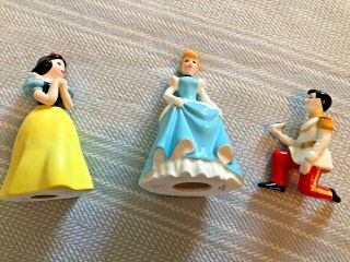 Vintage Disney Japan Cinderella,  Prince Charming,  And Snow White Ceramic Figures