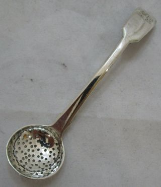 Antique Georgian Sterling Silver Fiddle Pattern Sifter Ladle,  1820,  24 Grams